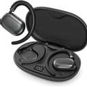 Open Ear Headphones 50Hrs Playtime, Open Ear Earbuds with Multi-Angle Adjustment, AI Voice Assistant Wireless Headphones, IPX4 Sweat Resistant Bluetooth Earbuds 5.4, Lightweight, Black
