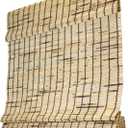CHICOLOGY Bamboo Roman Shade, Cordless Light Filtering Woven Wood Window Treatment for Living Room, Dining Room, Kitchen & Office, Natural Bamboo Blinds for Boho Coastal Decor, Tortoise, 35"W x 64"H
