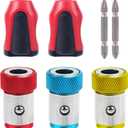7pcs Magnetic Screw Ring Holders, 3 Screwdriver Head Magnetic Ring 2 Ph2 Screwdriver Bits & 2 Magnets Detachable Magnetic Screwdriver Ring for 1/4 Inch Hex Screwdriver & Power Bits