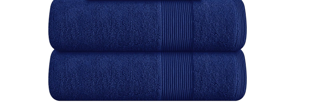 Belizzi Home 2 Piece Towel Set 100% Ring Spun Cotton, 2 Bath Towels - Ultra Soft Highly Absorbent Machine Washable Hotel Spa Quality - Navy Blue