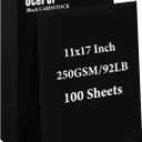 OcePor 100 Sheets Black Cardstock 11” x 17”, 92lb/250gsm Card Stock, Thick Card Stock Paper, Heavy Cardstock Paper for Printer, Resume, Scrapbooks, Art, Crafts, Business Cards