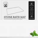 Greenturf Large Diatomite Stone Bath Mat, Premium Non-Slip Natural Diatomaceous Earth Bathtub Fast Drying Mats for Bathroom Floor (30" x 17" White)