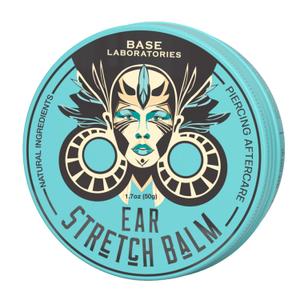 BASE LABORATORIES Ear Stretching Balm For Ear Gauges | Ear Stretching Balm For Earlobe Stretching & Preparation | All Natural Piercing Aftercare With Shea Butter & Eucalyptus Oil | 1PK
