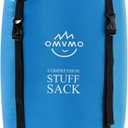 OMVMO Sleeping Bag Stuff Sack,  Water-Resistant Compression Sack,Anti-Tear Ultra Light Nylon Storage Bag，Black/Yellow/Orange/Dark Blue/Dark Green/Sky Blue (Sky Blue, XL/45L)