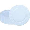 72 Pack White Plastic Plates, 7" Disposable Wave Edge Salad/Dessert Plates Elegant Heavy Duty Plate for Party, Wedding, Thanksgiving, Christmas