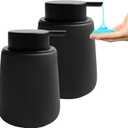 Soap Liquid Dispenser Ceramic with Easy-to-Press Pump Hand Liquid Dispenser for Shampoo Bathroom Kitchen 12 oz 2pcs
