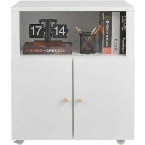 Garvee Heavy Duty Rolling Printer Cabinet with 2 Doors & Storage Shelf