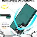 for Samsung Galaxy S23 Ultra Wallet Case, 2-in-1 Detachable Magnetic Wallet Case, Card Holder RFID Blocking, Fashionable Faux Leather Card Slot & Folding Design (Green)