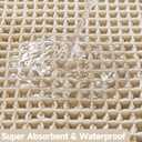 TYUU Pale Beige Bathroom Rug, Waffle Bath Mat Non Slip Washable Super Absorbent Quick Dry Boho Farmhouse Bathroom Decor, 24''x16'' Pale Beige