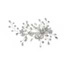 2 x Refined Handmade Flower Bridal Hair Pins, Silver Wedding Hair Clips for Women, Decorative Hair Accessories for Bride and Formal Events, 2.36" x 5.12" (Silver)