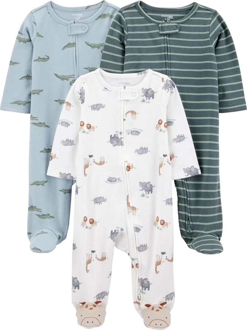 3-pack Sleep and Play (3-6 Months, Stripe Safari)