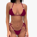 Thong Bikini Set Women Halter String Bikini Cheeky Sexy Two Piece Swimsuit Adjustable Bathing Suit Swimwear XS