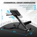 Hyper Back Extension Roman Chair 440LBS Angle & Height Adjustable Bench for Glutes, Hamstrings & Lower Back, Multi-Functional Foldable Full Body Workout for Home Gym, Large