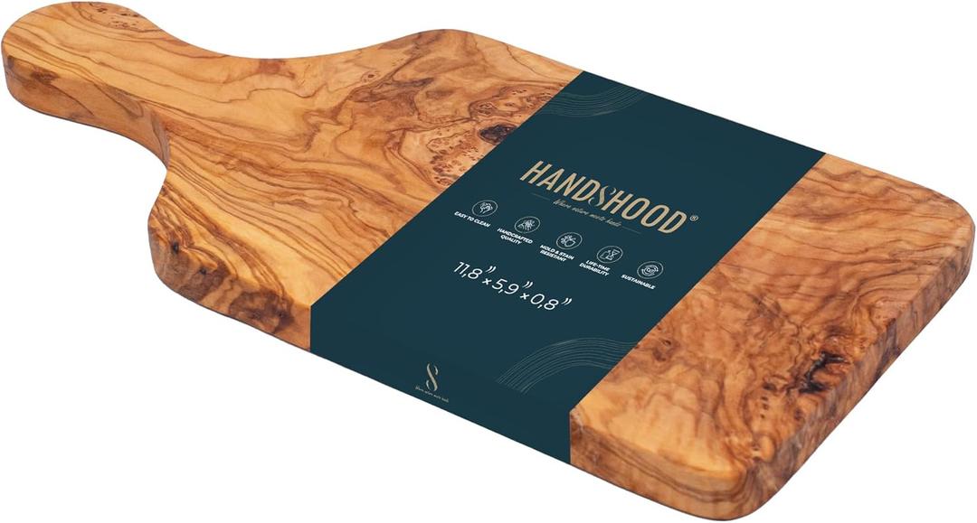 Olive Wood Cutting Board Handmade Olivewood Charcuterie & Serving Board Natural, Durable, Premium Kitchen & Gift Idea 11.8"