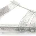 Toddler Sandals Jelly Shoes Girls Unisex Boy Flat Retro Slides Clear Kids Water Slippers Slingback Summer Beach Size 8 Adjustable Buckle Glitter Dress Soft