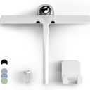 GTEWERK Shower Squeegee for Glass Doors, Silicone Window Squeegee, Bathroom and Glass Cleaning - White - 11 Inch