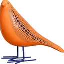 Quoowiit Bird Figurine, Modern Sculpture and Statues for Home Decor, Animal Statues for Bookshelf, Table, Entryway, Fireplace, Resin Decorative Sculpture with Chic Polka Dots Art Design (Orange)