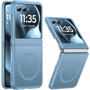NO.1 Magnetic for Motorola Razr 2025/2024 Case with MagSafe[Military Shockproof][Translucent Matte][Anti-Fingerprint] Soft Silicone Bumper for Moto Razr 2025/2024 Case Slim, Sky Blue
