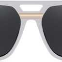 FEISEDY Trendy Square Aviator Sunglasses Women Men, Vintage Rectangle Stylish Frame UV400 Sun Glasses B9122 (White)