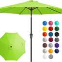 JEAREY 10FT Outdoor Patio Umbrella Outdoor Table Umbrella with Push Button Tilt and Crank, Market Umbrella 8 Sturdy Ribs UV Protection Waterproof for Pool, Garden (Apple Green)