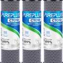 1 Micron 2.5" x 10" Whole House CTO Carbon Water Filter Cartridge Replacement for Under Sink Water Filter System, Dupont WFPFC8002, WFPFC9001, FXWTC, SCWH-5, WHEF-WHWC, WHCF-WHWC, AMZN-SCWH-5, 3Pack
