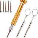 3 x Eyeglass Glasses Screwdriver, Mini Eyeglass Glasses Repair Kit, Multifunctional Small Screwdriver for Laptop, Watch(Yellow)