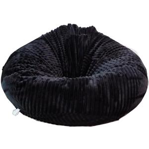 Soft Bean Bag Chair Cover No filler Sofa Cover Storage Bean Bag Cover Organizing Children Plush Toys (Black, Large)