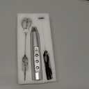 YUSWKO Rechargeable Milk Frother Handheld with 3 Heads, Silver Coffee Electric Whisk Drink Foam Mixer, Mini Hand Stirrer with 3 Speeds Adjustable for Latte, Cappuccino, Hot Chocolate, Egg