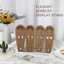 Tikea Wooden Jewelry Display Stand  Display Holder for Necklaces Bracelets Earrings, Jewelry Holder with 16 Earring Holes, Gift for Women and Girls 12 x 8.3 inches