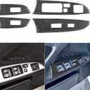NVCNX Real Premium Carbon Fiber for Lexus IS250 is 250 IS350 2006 2007 2008 Accessories Car Door Inner Front Rear Window Lift Switch Button Panel Cover Interior Trim Sticker Decal 4PCs