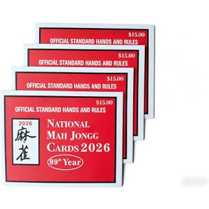 Mahjong Cards 2026, 4 PCS Mah Jongg Card Large Print, Easy to Read Rule Cards for Mah Jongg, Perfect Mahjong Accessories and Gifts for Mahjong Beginners
