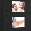 Photo Album 4x6 200 Pockets for Wedding Gifts, Linen Hardcover Memory Book with Front Window for Family Anniversary School Baby Travel Pictures Holds 200 Horizontal Photos, Black