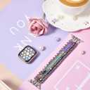 MOFREE Beaded Bracelet Compatible with Apple Watch Band 38mm/40mm/41mm/42mm, Fashion Elastic Stretch Women Bands for iWatch Series 11/10/9/8/7/SE/6/5/4/3/2/1 iPhone Watch Strap Bands Colorful