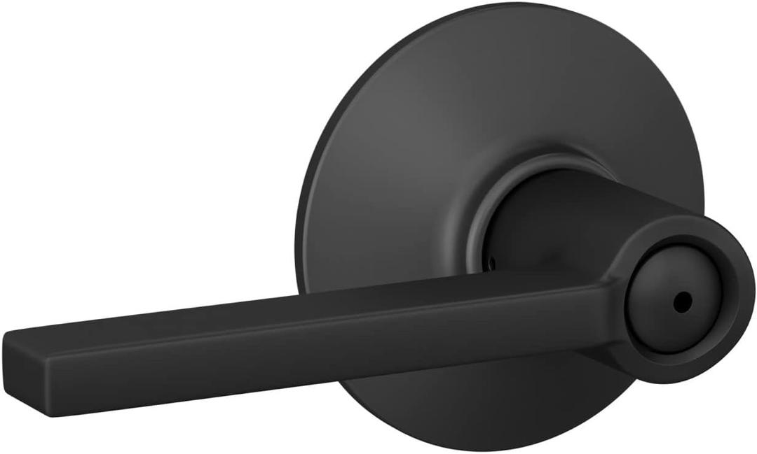 Schlage F40 V LAT 622 Latitude Door Lever, Bed & Bath Privacy Lock, Matte Black