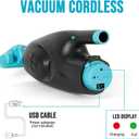 Rechargeable Handheld Pool Vacuum Set with Adjustable Pole and 2 Interchangeable Brush Heads, Ideal for Above-Ground Pools, Hot Tubs, Spas, and Small Pools up to 20ft Cordless Spot Cleaner(Blue)