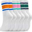 2 x Pilates Socks for Women Non Slip, Cotton Crew Grippy Yoga Socks with Grips for Maternity Hospital Workout, 3 Pairs