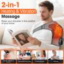 Shoulder Heating Pad with Massage, Cordless Heated Shoulder Brace Wrap Massager for Pain Relief Deep Tissue, Rotator Cuff Heating Pad, Gray