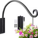 Qiang Ni Heavy-Duty Plant Hanger Outdoor: Hanging Plant Hook for Outside Basket - 16-Inch Wall Mount Plant Bracket for Bird Feeder (16-Black-1Pcs)