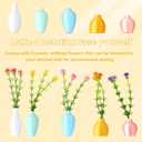 2 x 5pcs Mini Vase Magnets for Fridge, Cute Mini Magnetic Vases Funny Tiny 3D Plant Vase Decorations with Artificial Flowers for Home Office Kitchen Refrigerator Locker Decor