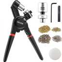 VEVOR Grommet Tool Kit, 500 PCS 3/8 Inch Metal Eyelets Grommets in Gold and Silver, Eyelet Kit with Manual Grommet Press Pliers, Hole Punch, and Block, for Leather Tarp Shoes Crafts Fabric Belt