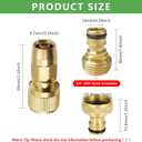 Garden Expandable Hose Repair Kit,Flexible Hose Fittings Brass Faucet Hose Adapter Collapsible Garden Hose End Replacement,3/4 Inch GHT Male and Female Quick Connector Water Hose Extender,1 Set