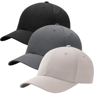FURTALK Mens Structured Baseball Cap Adjustable Washed Cotton Golf Dad Hat Plain Classic Hats for Men