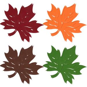 Tatuo 8 Pcs Thanksgiving Maple Leaf Placemats Thanksgiving Harvest Maple Leaf Shaped Placemats Felt Non-Slip Table Mats Coasters for Autumn Fall Home Dinner Table Decor (16.5 x 16.5 Inch)