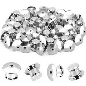 40PCS Locking Pin Back Locking Pin Keeper Clasp, Metal Pin Backing for Brooch Enamel Lapel Pin Lock