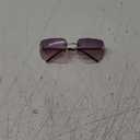 knliwkm Rimless Rectangle Y2k Sunglasses for Women Men Cute Small Clear Frameless Tinted Lens 2000S Fashion Shades Butterfly (Gold, Purple/ Pink)