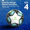 Youth Soccer Ball Size 3/4/5, Kids Outdoor Play Game Training Practice Soccer Ball for Teen Boy Girl Indoor Outdoor with 1 Pump 1 Net Bag and 1 Gift Box (White)