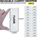 Rug Carpet Non Slip Grippers, Reusable Carpet Tape, No Damaging for Hardwood Floors, Strong Hold Rug Stickers for Area Rugs, Keep Corners Flat, Removable,16Pcs