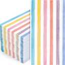 FYSUIMU 100Pcs Pastel Striped Guest Napkins Watercolor Ice Cream Stripe Disposable Napkins Rainbow Paper Dinner Hand Towels for Bathroom Birthday Baby Shower One Silly Goose Party Supplies