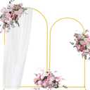 Bazen Wedding Arch Backdrop Stand 7.2FT, 6.6FT Set of 2 Metal Arch Backdrop Stand for Birthday Party Wedding Ceremony Bridal Baby Shower Banquet Party Event Decor Gold