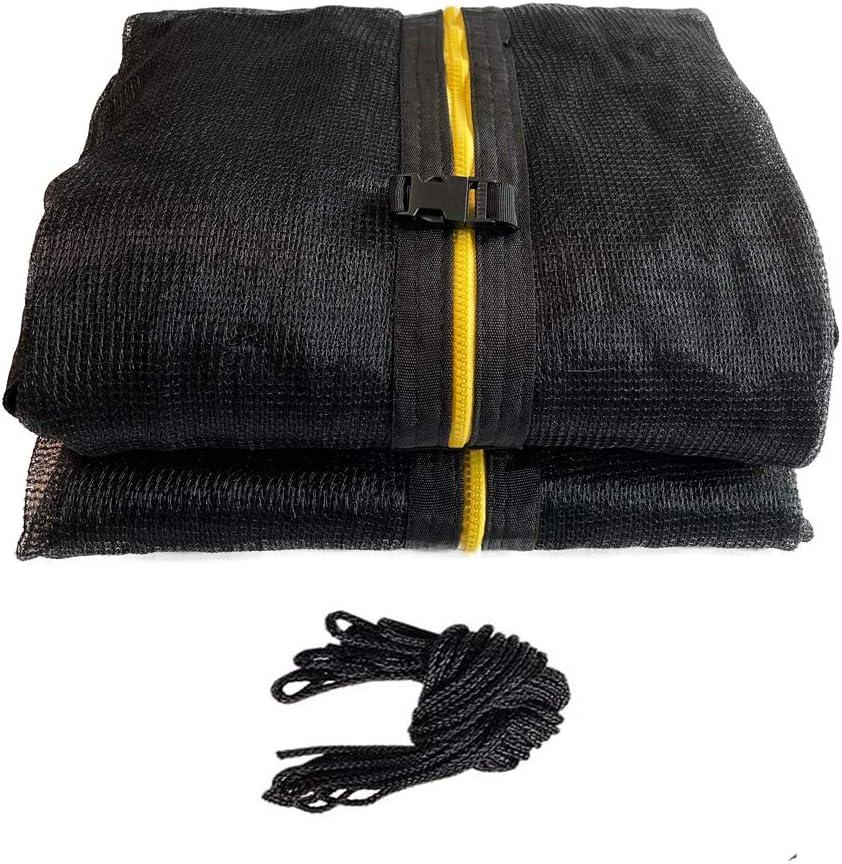 12/14/15FT Replacement Trampoline Safety Net Fits for Round Frames Using 6 Curved Pole with Top Ring Enclosure Systems (Net Only) (12FT - 6 Poles)